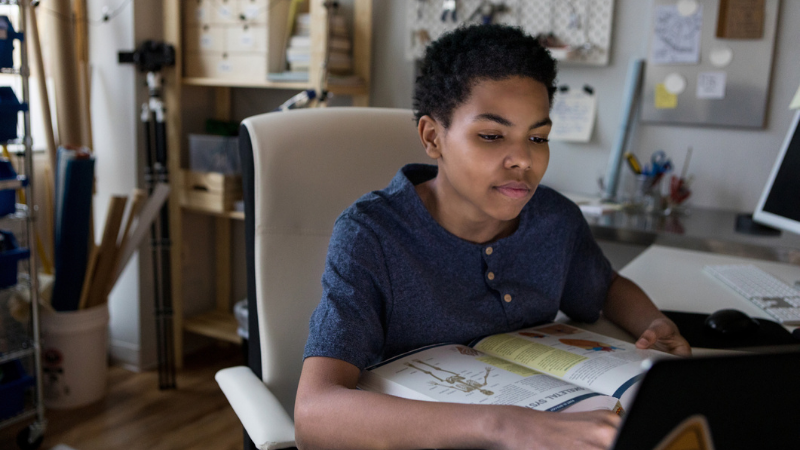 Student studying